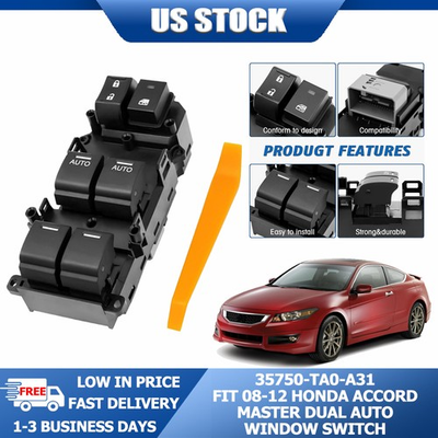 #ad #ad OE Replacement 35750 TA0 A31 Dual Auto Window Switch Fit 08 12 Honda Plug amp; Play $25.99