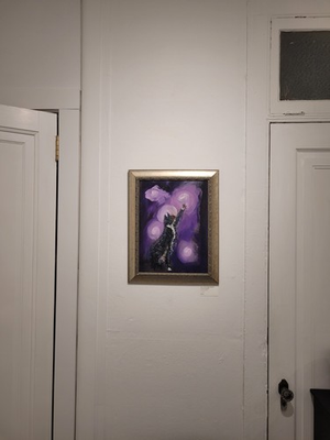 #ad All Cats Are Magical Whimsical Cat Art Original Oil Painting Framed $1250.00