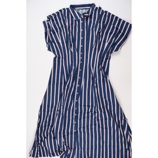 ebossy Shirt Dress Striped Navy Pink Large NWT