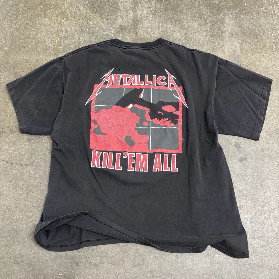 1989 Vintage Metallica Euro Boot Ride The Lightning Kill Em All Size Xl Boxy Fit - Image 2 of 4