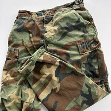 Vintage US Military Pants Mens S Woodland Camo Combat Trouser Cargo Pockets