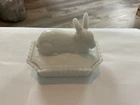 Vintage Westmoreland Milk Glass Bunny on Nest – Hand Painted & Signed 🐇