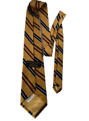 Robert Talbot Best Of Class Gold Striped Mens Silk Neck Tie Made USA NEW