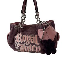 Rara borsa a tracolla Juicy Couture Royal Daydreamer velluto rosa malva Y2K vintage