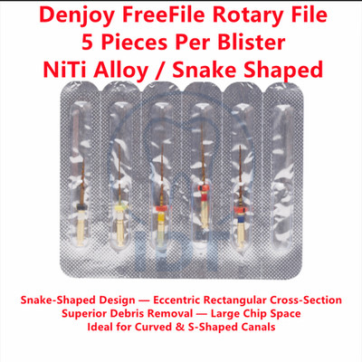 Denjoy FreeFile Rotary File 5pcs NiTi Endodontic Snake Shaped 21mm 25mm ...