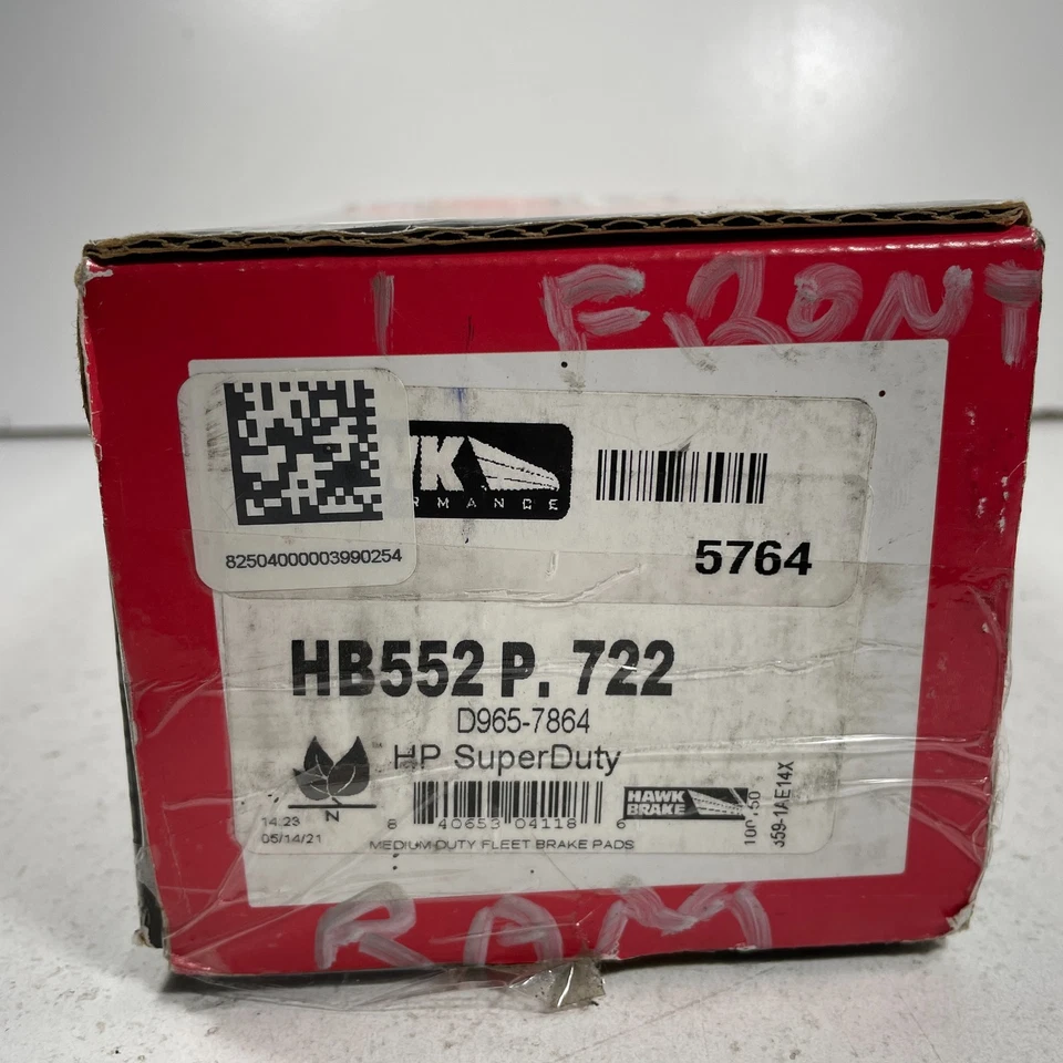 Pastillas de freno de remolque Hawk Performance SuperDuty para Dodge Ram 2500 3500 Cummins Foto 2 de 4