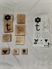 STAMPIN UP WOOD MOUNTED Rubber Stamp Set CAUSE FOR CELEBRATION