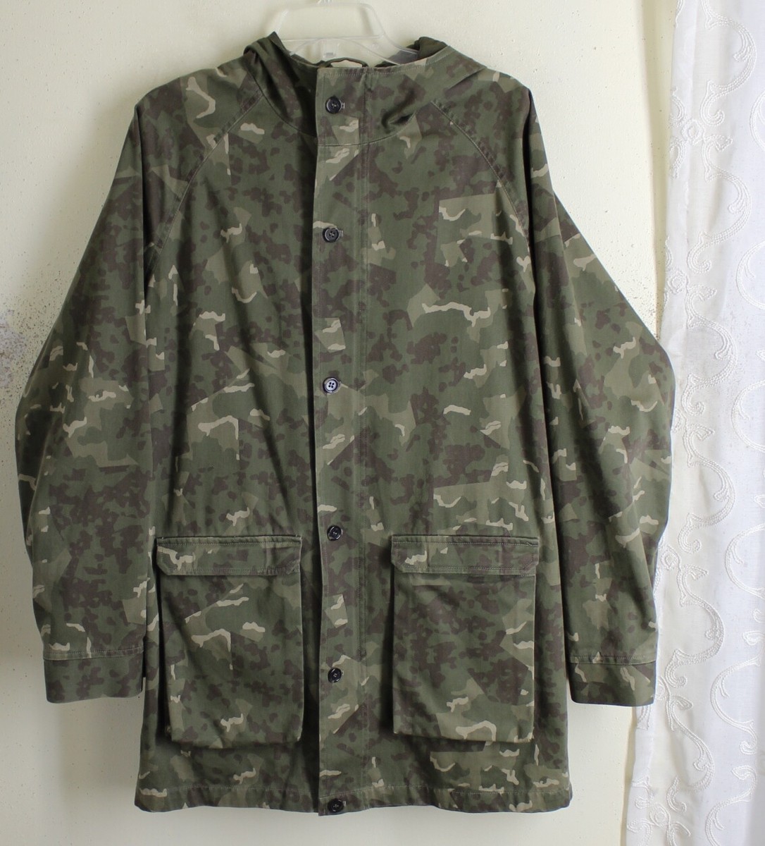 APC France Men's Sz XS Camo Camouflage Long Denim Twill Jacket | eBay