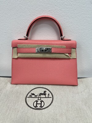 Hermès Kelly II Sellier Mini Verso Mysore Goatskin Rose D' ete