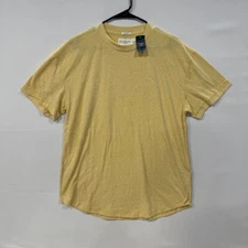 NWT Abercrombie & Fitch Men's Large Soft A&F Tee Yellow Relaxed Fit