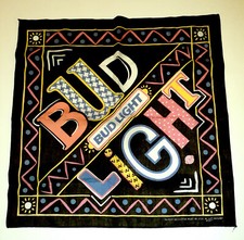 Genuine Vintage Bud Light Bandana Made USA Party 80s