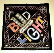 Genuine Vintage Bud Light Bandana Made USA Party 80s