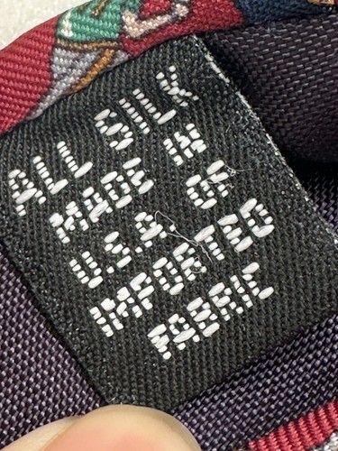J T Beckett Baseball Theme 100% Silk Made In USA Neck Tie - Picture 5 of 6