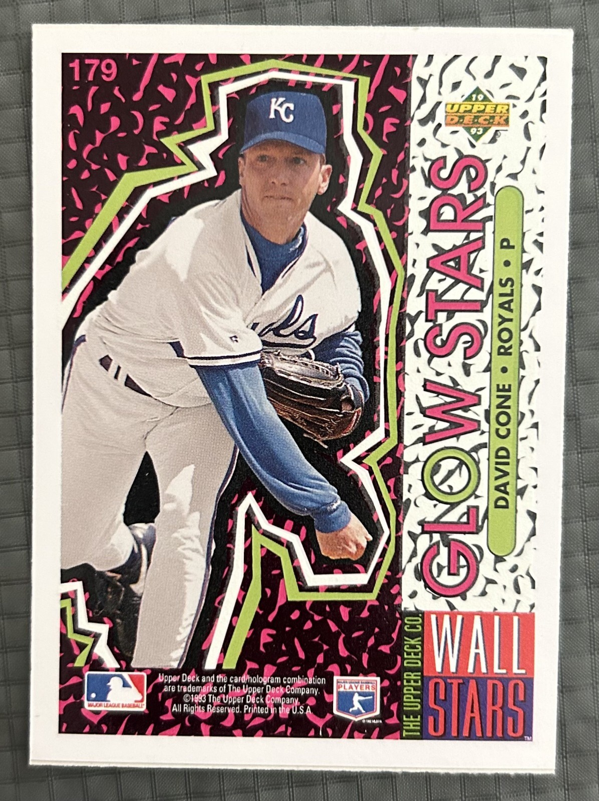 David Cone Upper Deck Glow Stars Sticker 1993 #179... Kansas City Royals