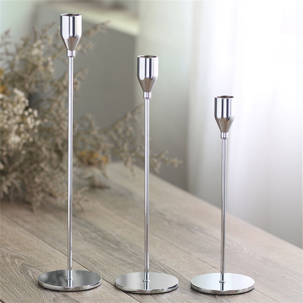 3pcs Nordic Tall Candlestick Candle Holders Dinner Decoration for Taper