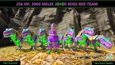 Ark Ascended - 100% Imprinted Joker Boss Rex Team + Saddles + Yuty- Official PVE