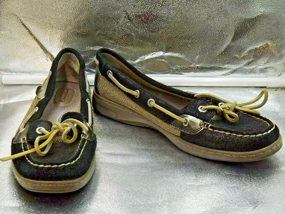 Sperry Top Sider Single Hole Boat Shoes 8.5 M Leather Fabric Upper