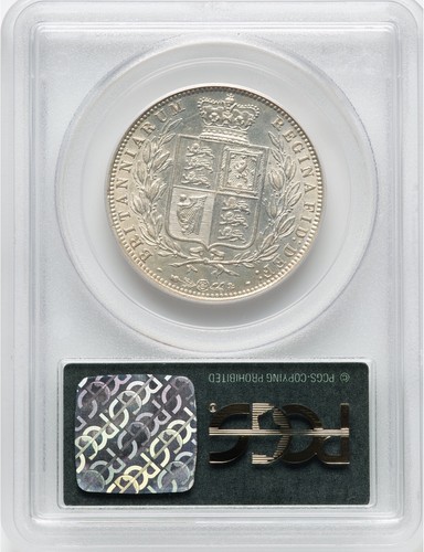 GREAT BRITAIN VICTORIA 1878 HALF-CROWN ALMOST UNCIRCULATED CERTIFIED PCGS AU55 - Picture 2 of 2