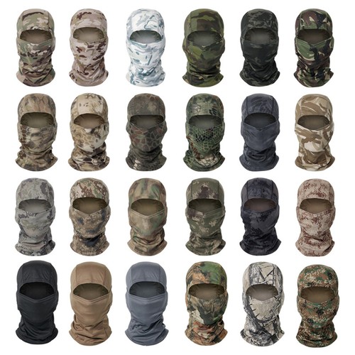 Masque facial camouflage militaire entraînement tactique camouflage cagoule capuche cou guaitre - Photo 1 sur 56