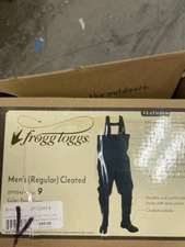 Frogg Toggs Men's Cascades 2-Ply Bootfoot Poly/Rubber Cleated Chest Wader size 9