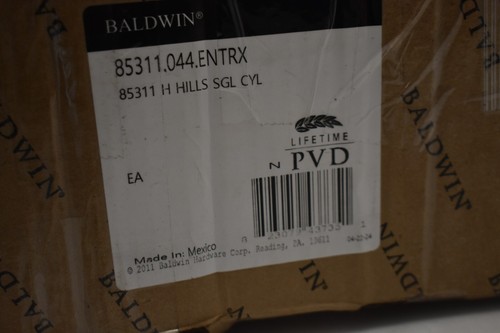 Baldwin Hollywood Hills 85311 SGL Cylinder Entry Polished Brass Gold Finish - Picture 7 of 7