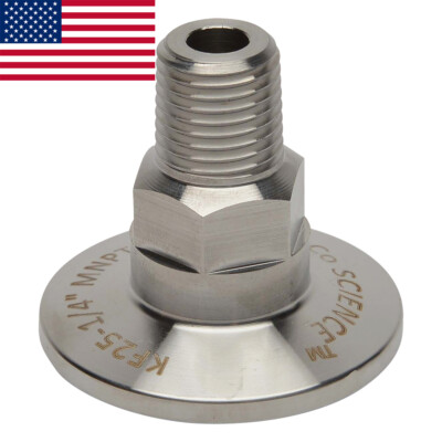 KF-25 NW-25 1/4'' NPT (MALE) Adapter Vacuum Fitting SS304 LoCo SCIENCE!!