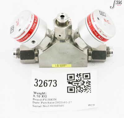 32673 FUJIKIN DIA BLK VLVS, TYPE N.C, 0.39~0.59MPA FBSDV-6.35-2B3-BGC#A