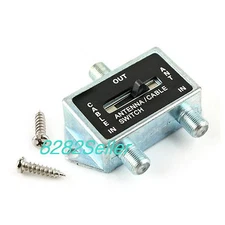 2 WAY A/B Coaxial Coax RF Switch SPLITTER Push Button Cable TV Satellite Antenna