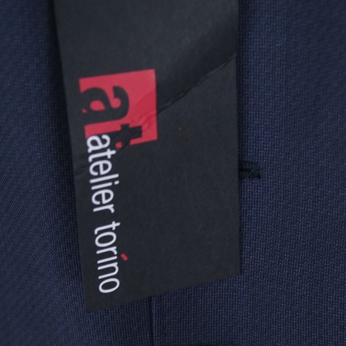 Mens Waistcoat Large Size US 44 ATELIER TORINO Blue Formal 100% Wool Vest, New - Picture 9 of 15