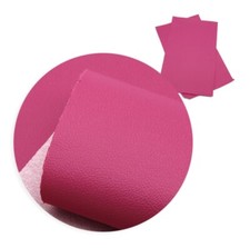 Solid Hot pink Litchi FAUX LEATHER SHEET 8" x 12" Soft Thin Backing 1082567