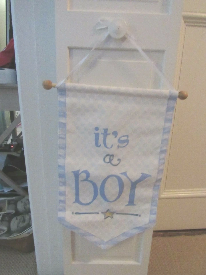 NEW HANDMADE "It's A Boy" Wall Hanging Banner Flag Baby Shower Nursery GREAT  - Image 4 of 4
