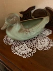 Vintage Frankoma Pottery 208A Duck Planter Green