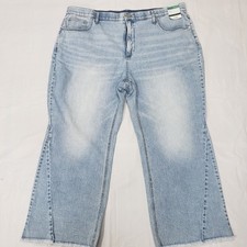 Women's 24W Plus Size High Rise Flare Leg Blue Jeans Size Terra and Sky