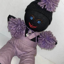 Vtg Ethnic Rag Doll Soft Body Handmade Embroidered African American Baby /139