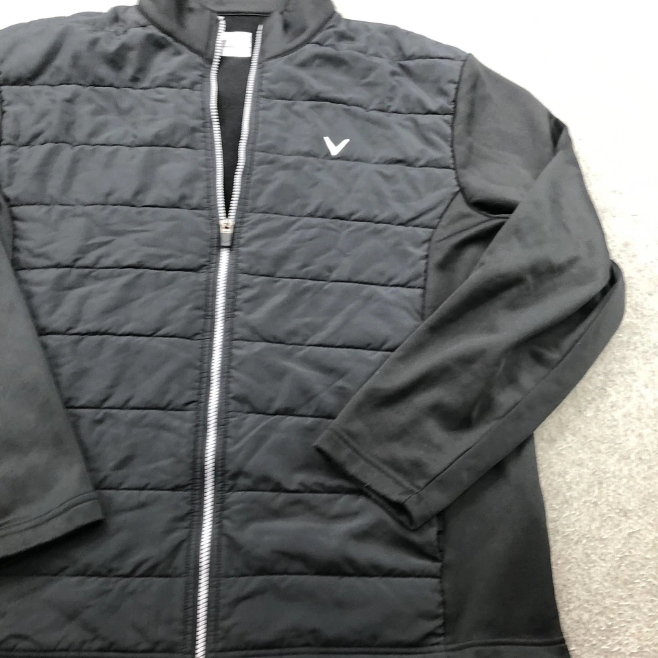 Chaqueta Callaway Para Hombre Grande Negra Acolchada Cremallera Completa Golf Capa Media Rendimiento Foto 3 de 4