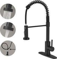 Black Kitchen Faucet with Pull Down Sprayer Pull Matte Black Spring Pull-Out
