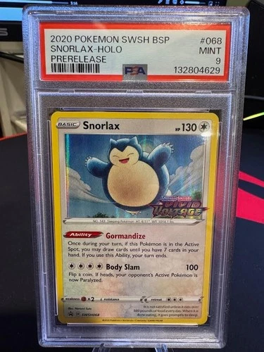 2020 Pokemon Snorlax Sword & Shield Promo SWSH068 Vivid Voltage Prerelease PSA 9