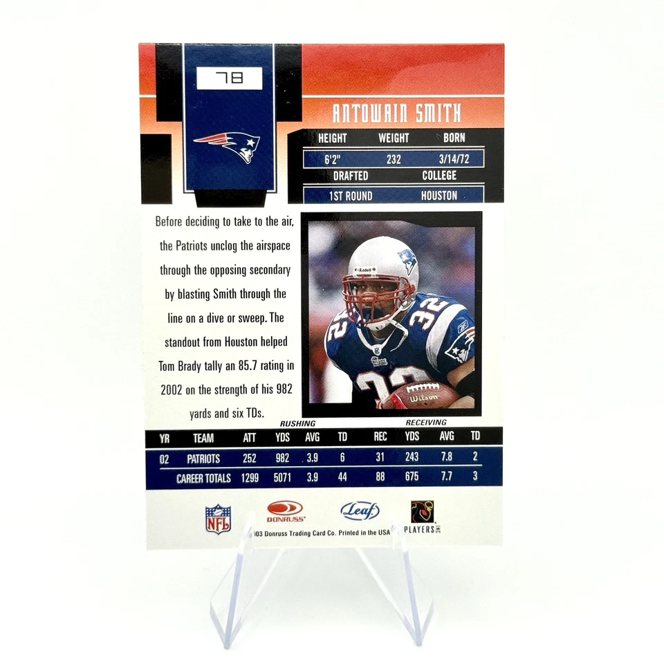 Antowain Smith 2003 Donruss Leaf Certified Materials Holo #78 Patriots SP🔥 - Image 2 of 4
