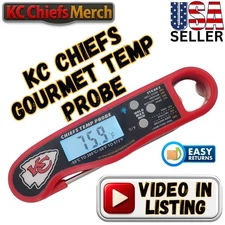 KC Chiefs Stocking Stuffer – Instant Read Temp Probe + Bottle Opener – FREE SHIP
