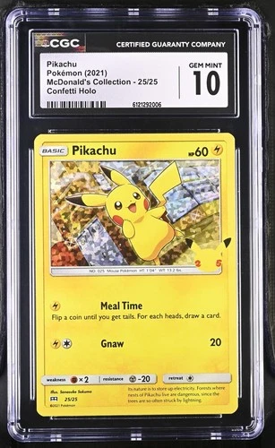 CGC 10 Gem Mint 2021 Pikachu McDonald's 25/25 25th Anniversary Promo