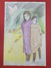 Paul Gauguin Drawing on paper (Handmade) signed and stamped