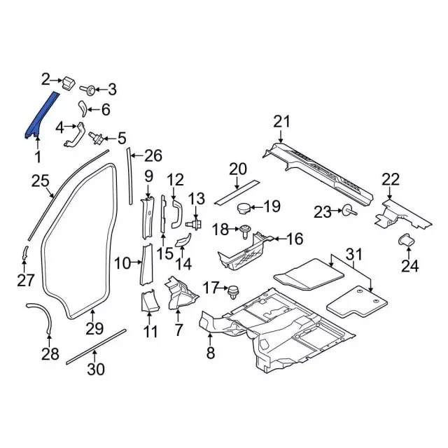 Genuine Ford 2020-2023 E-Transit Windshield Pillar Trim LK4Z-6103599-AC