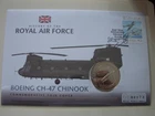 (B325) RAF. 2008 Coin Cover BOEING CH-47 CHINOOK PNC