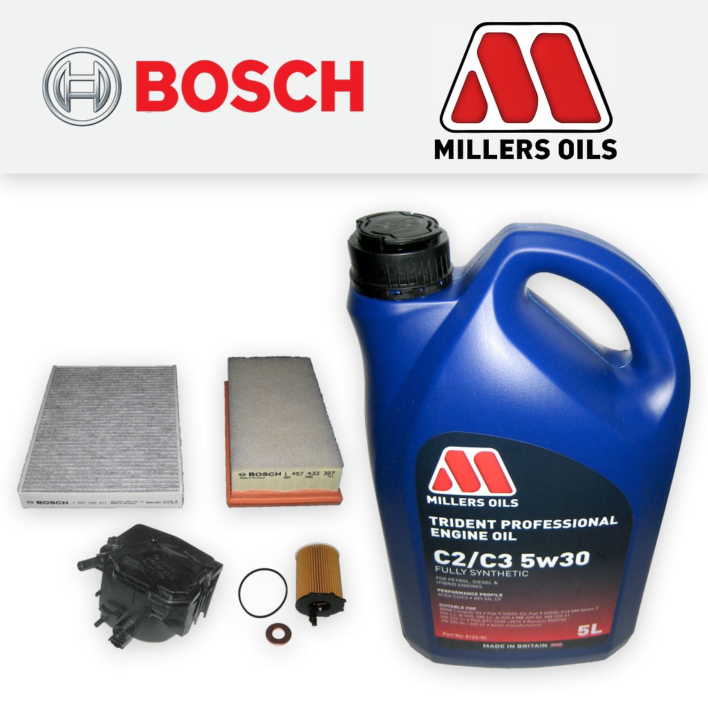 SERVICE KIT for PEUGEOT 407 1.6 HDI OIL AIR FUEL CABIN FILTERS +OIL (2008-2010)