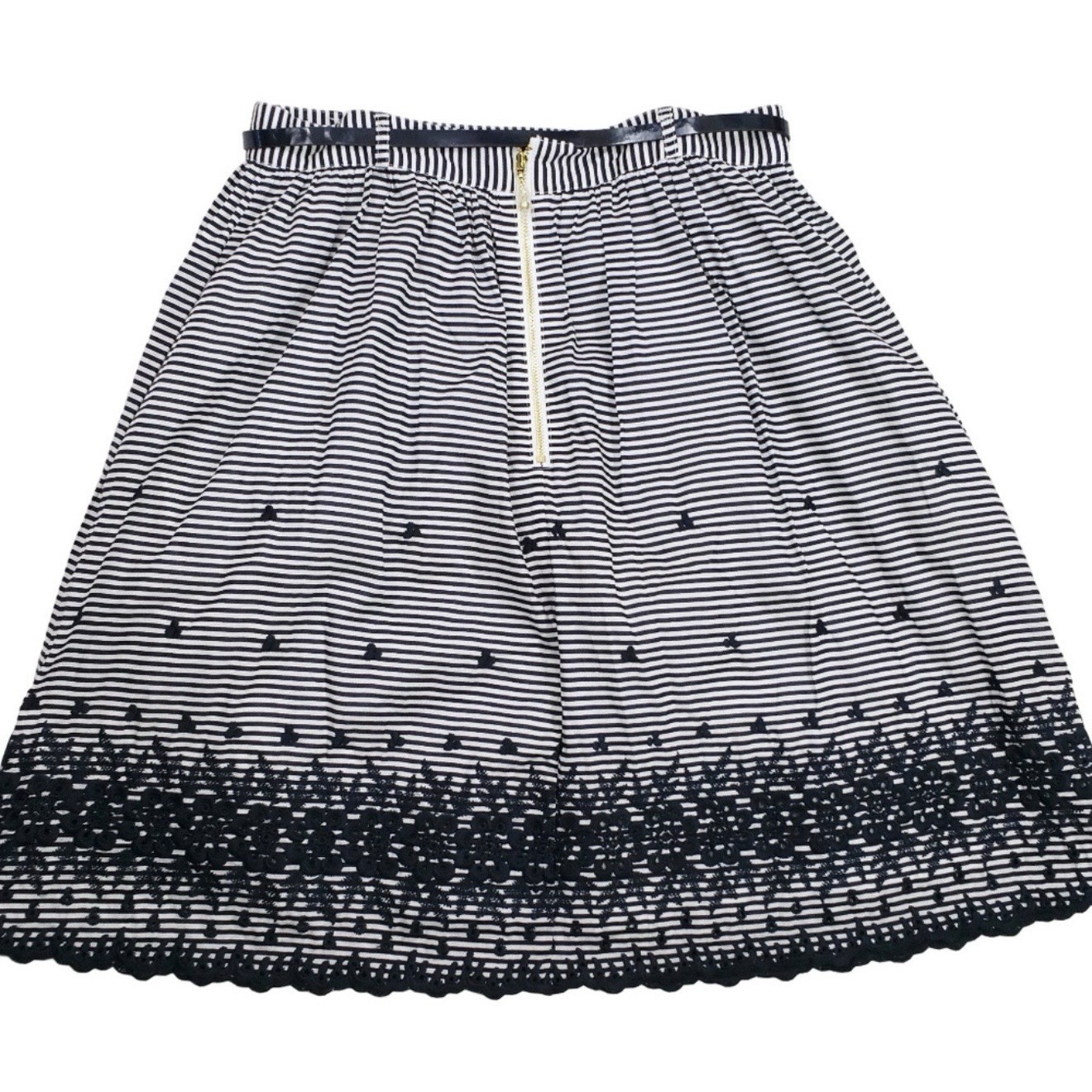 Kate Spade Lawson A-Line Skirt 6 Small Striped Pineapple Zipper Embroidered NWOT thumbnail 4