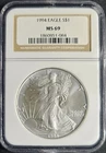 1994 American Silver Eagle 1oz ☆ MS69 NGC Brown Label ☆ Free Shipping