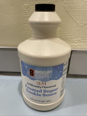 BIGGBY COFFEE FROSTED SUGAR COOKIE THICK SAUCE SYRUP FRESH 64 FL OZ UNOPENED NEW