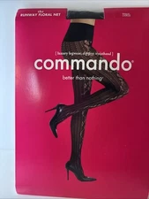 Commando The Runway Floral Net Tights HN018 Black Size L