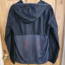 Under Armour Youth XL 18/20 Sack Pack Jacket Windbreaker Black Full Zip Hood