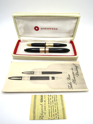Vintage Ultra Rare Sheaffer Triumph Tuckaway Fountain Pen & Pencil Set 14K NIB